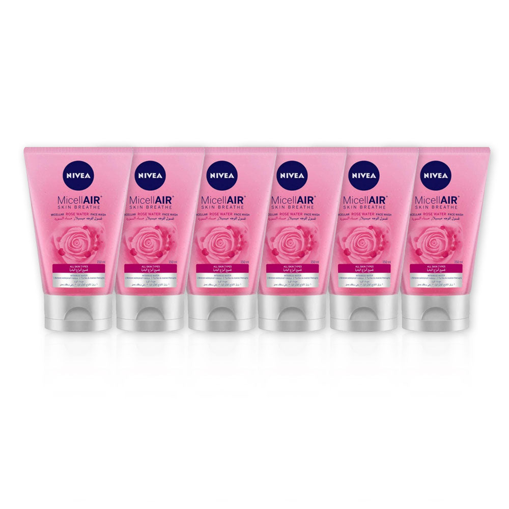 Nivea Micellar Face Wash Gel Rose 150ml - (Pack Of 6) - Billjumla.com