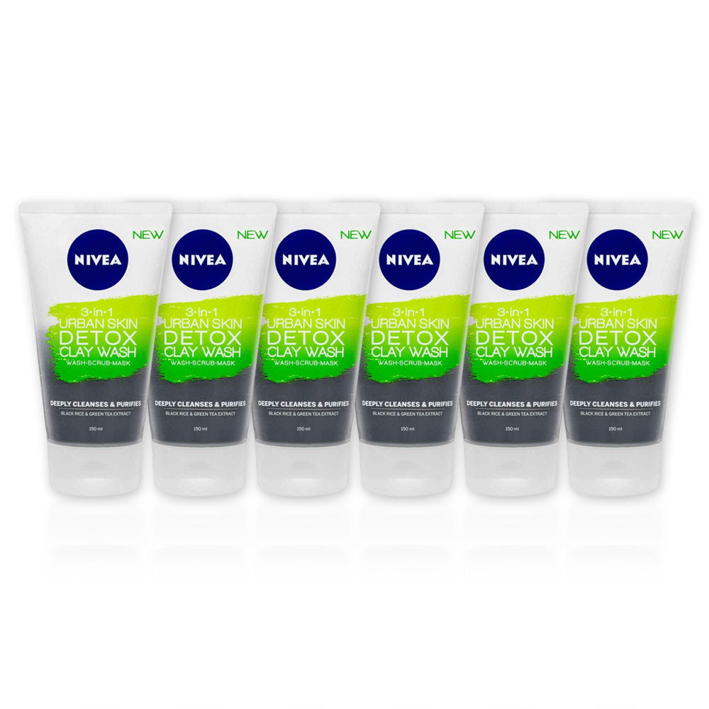 Nivea Detox Clay Wash 150ml - (Pack Of 6) - Billjumla.com