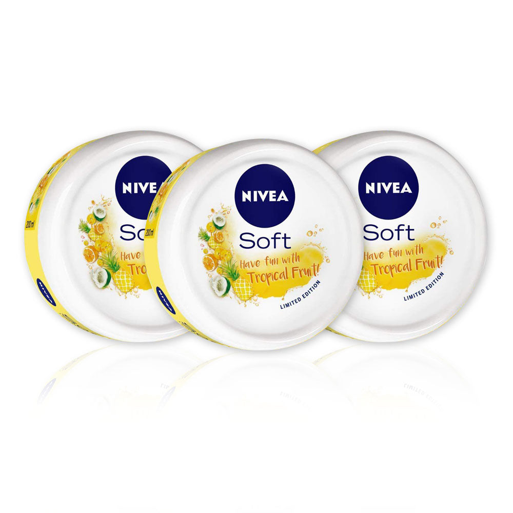 Nivea Soft Yellow (Tropical Fruit) 200ml - (Pack Of 3)