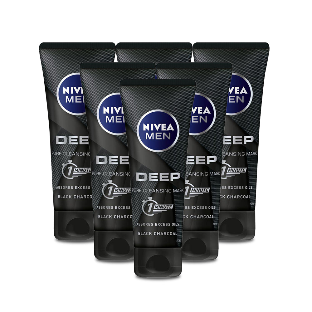 Nivea Men Face Mask Deep 75ml - (Pack Of 6)