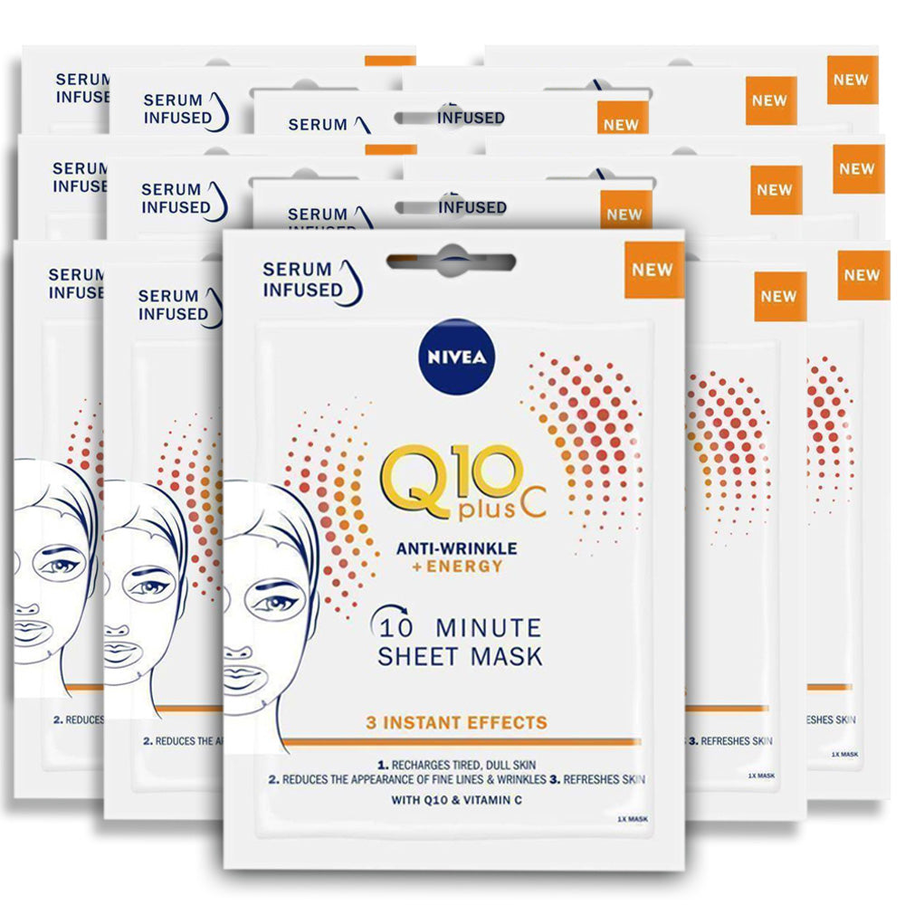 Nivea Q10 Vitamin C Sheet Mask - (Pack Of 15) - Billjumla.com