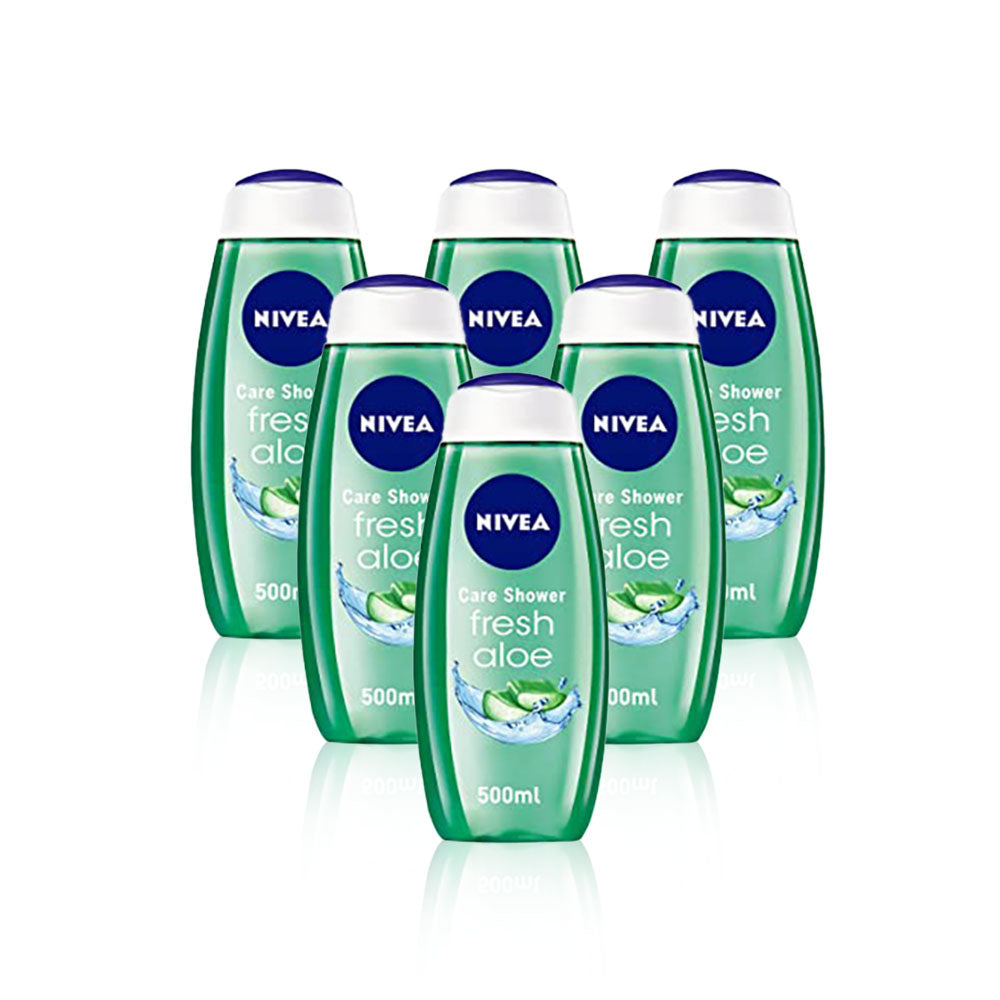غسول الاستحمام باللويفيرا المنعش من نيفيا 500 مل (عبوة من 6 قطع)