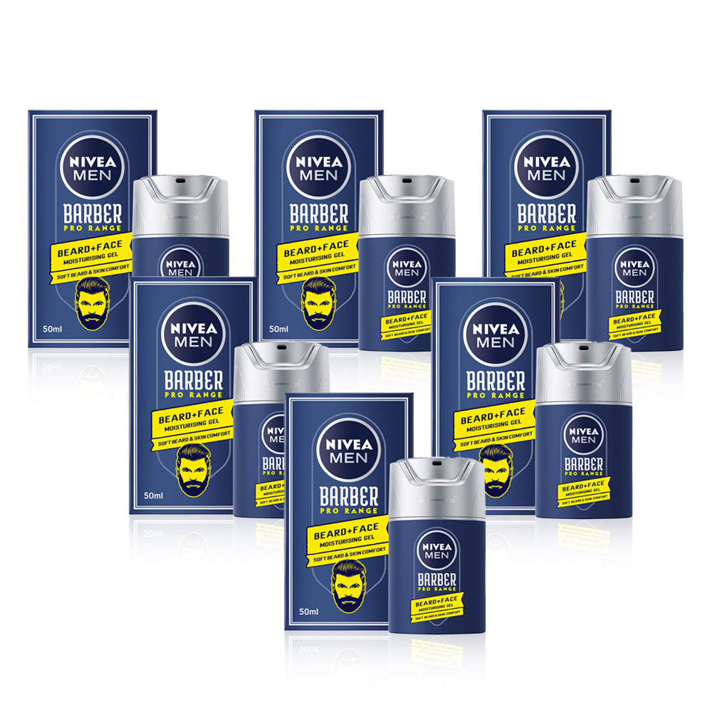 جل باربر برو رانج لترطيب اللحية و الوجه للرجال من نيفيا - 6 قطع