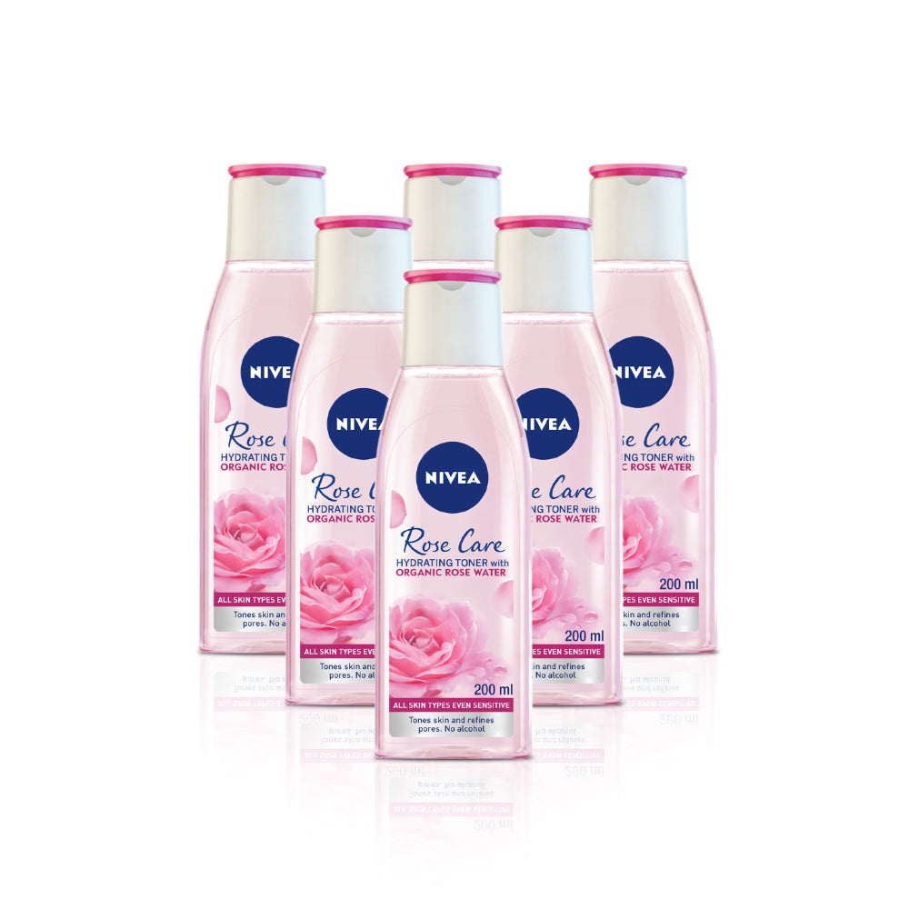 Nivea Rose Care Rose Water Hydrating Toner 200ml (Pack of 6)