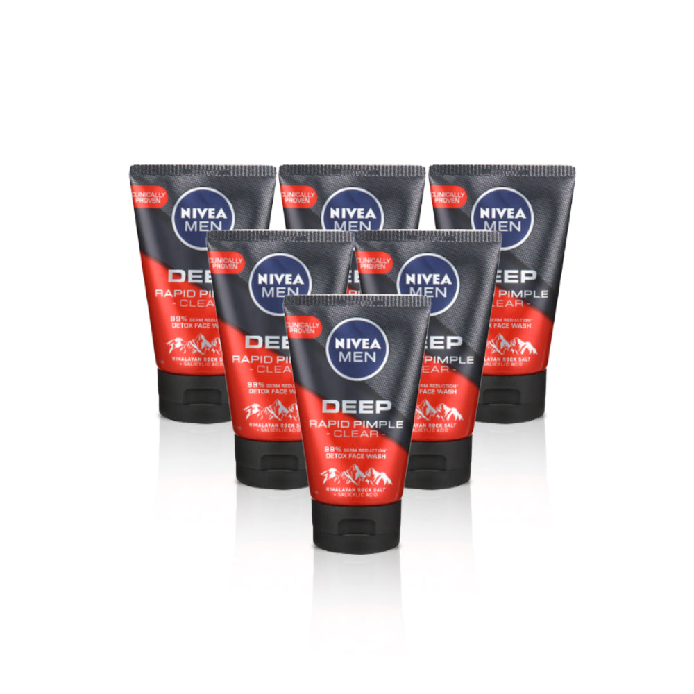 Nivea Men Deep Rapid Clear Clear Wash 100ml (حزمة 6) (حزمة 6)