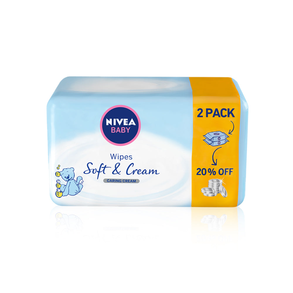 مناديل الاطفال المبللة سوفت اند كريم 2 × 63 منديل من نيفيا