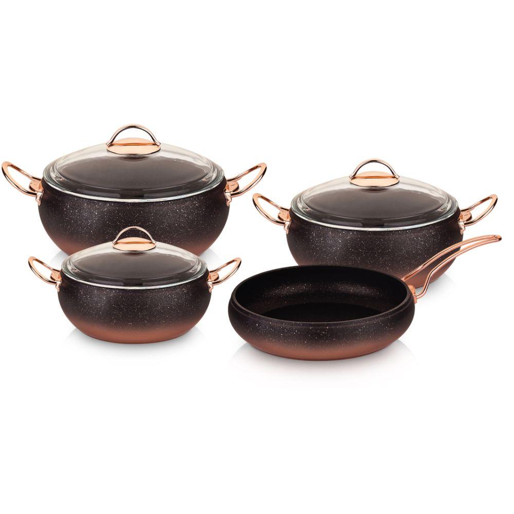 طقم أو ام اس جرانيت 7 قطع للطبخ