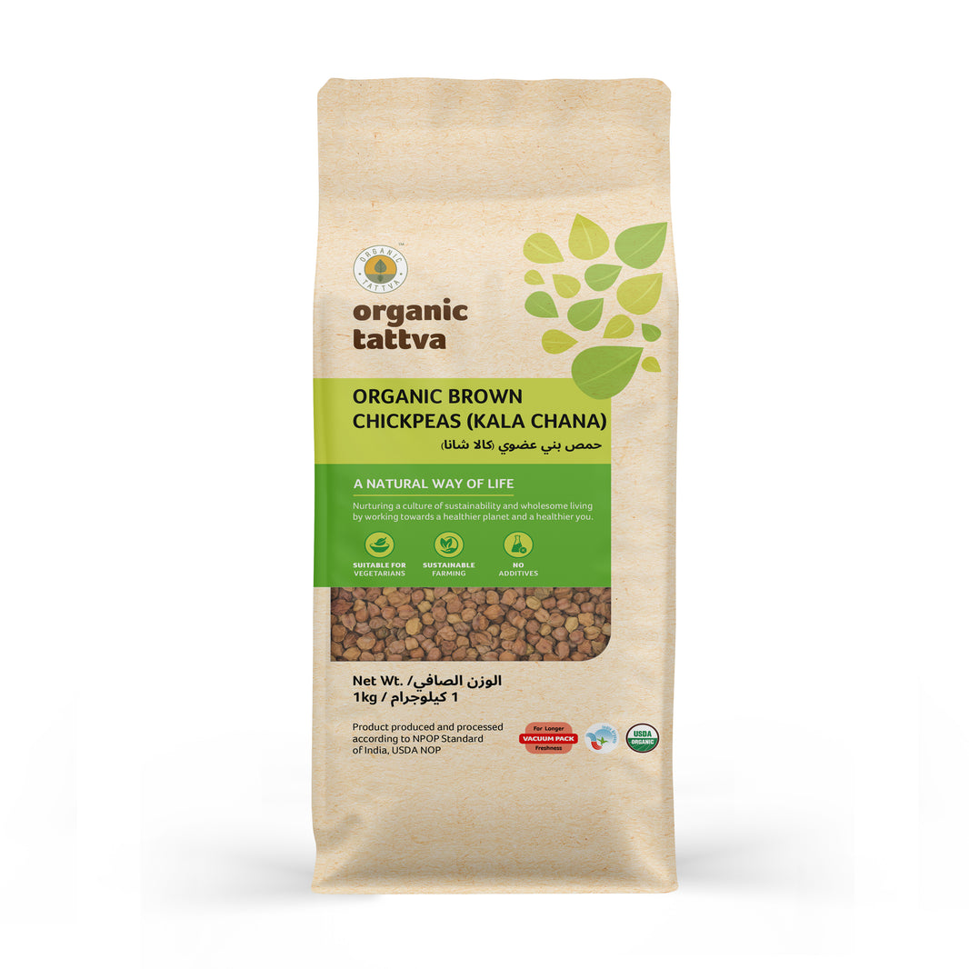 Organic Tattva Brown Chickpeas (Kala Chana) 1kg (Pack of 3)