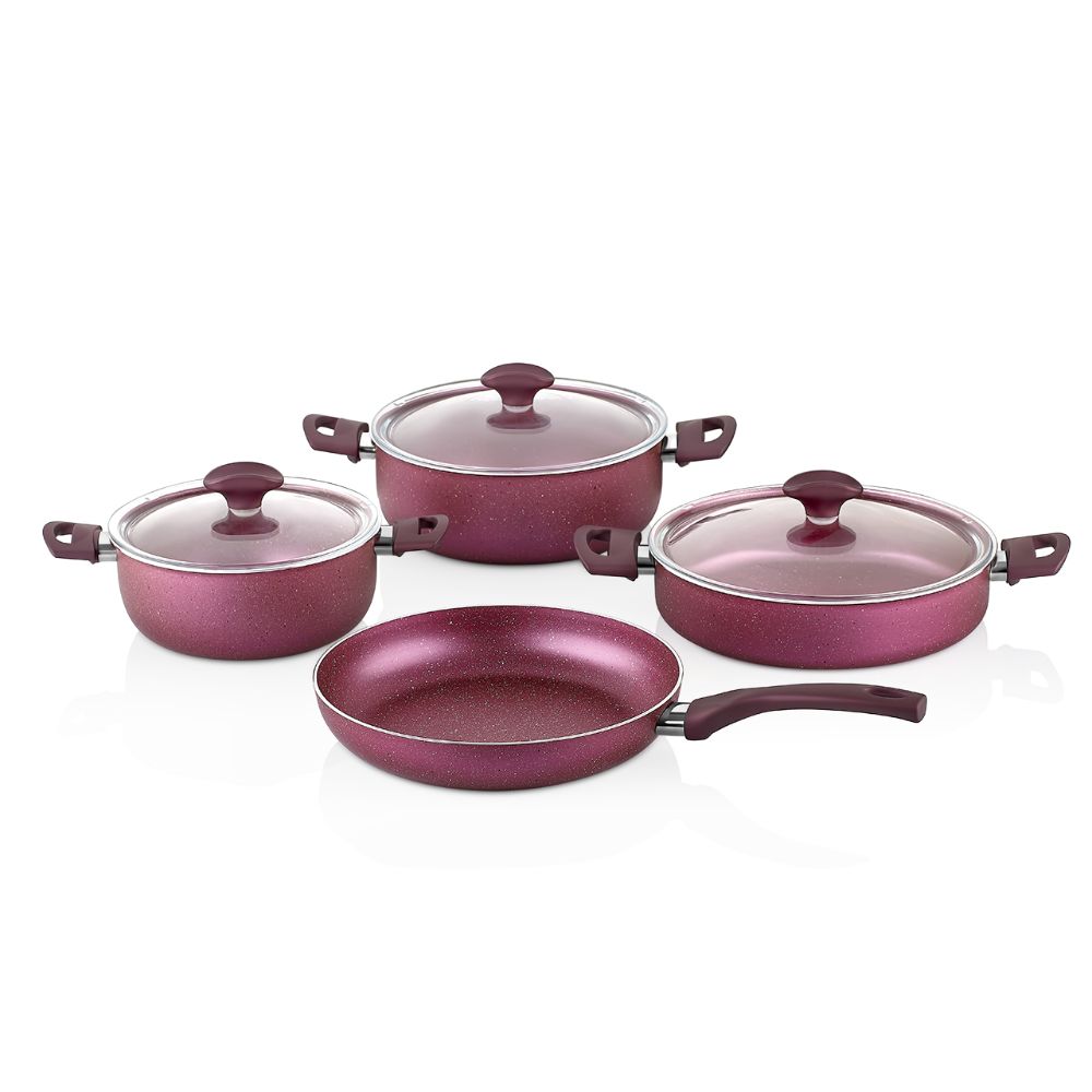 Papilla Granite 7 Pieces Cooking Set Fuchsia