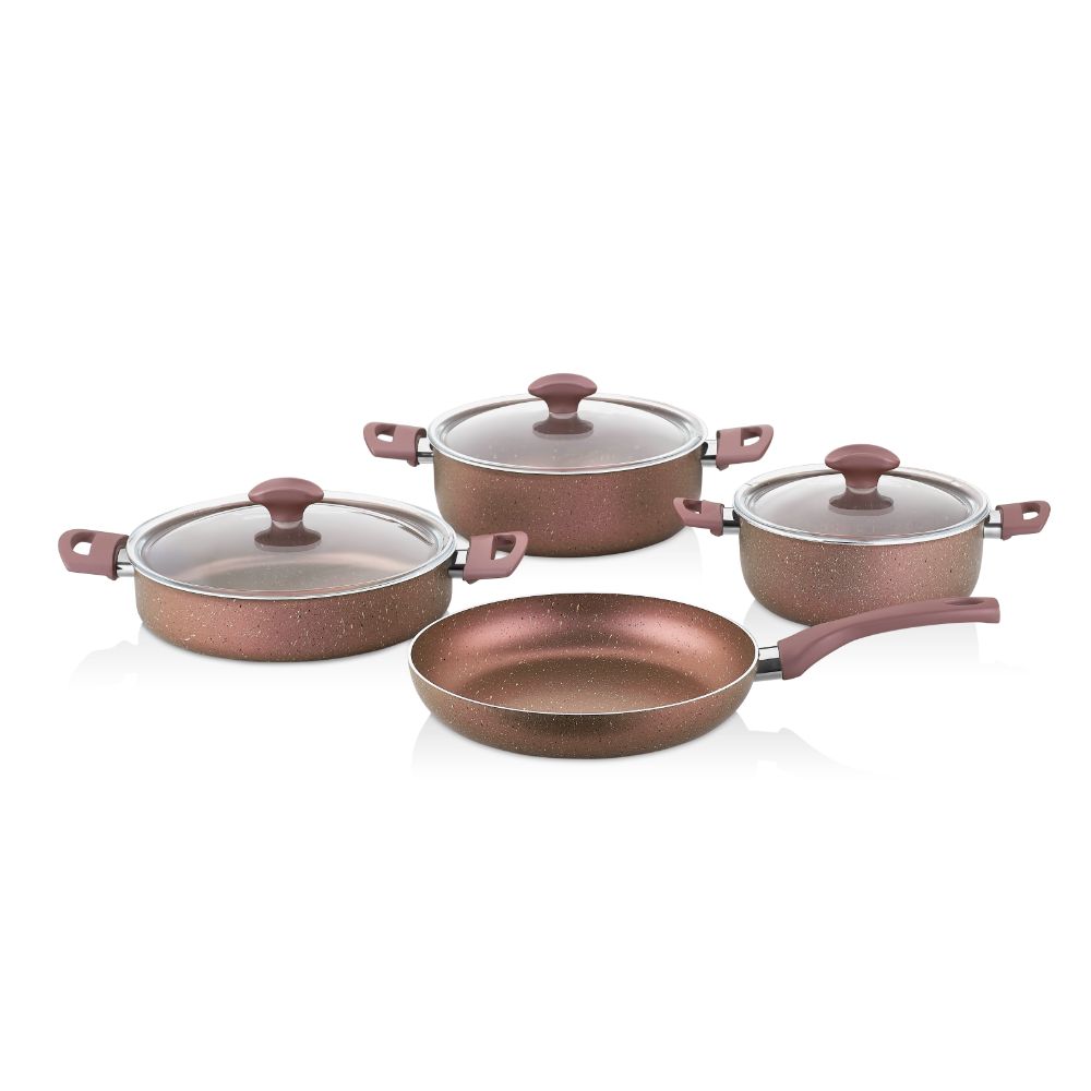 Papilla Granite 7 Pieces Cooking Set Purple Rose