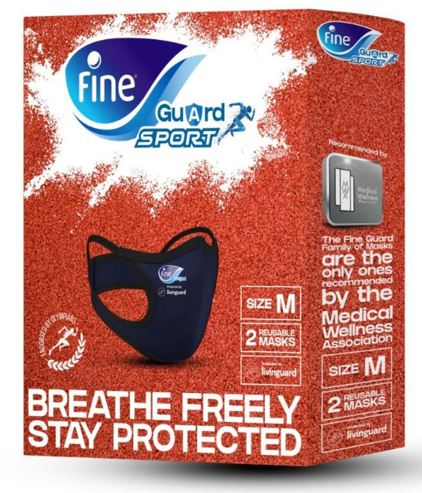Fine Guard Sports Face Mask Medium (1 Pack - 2 Reusable Masks)