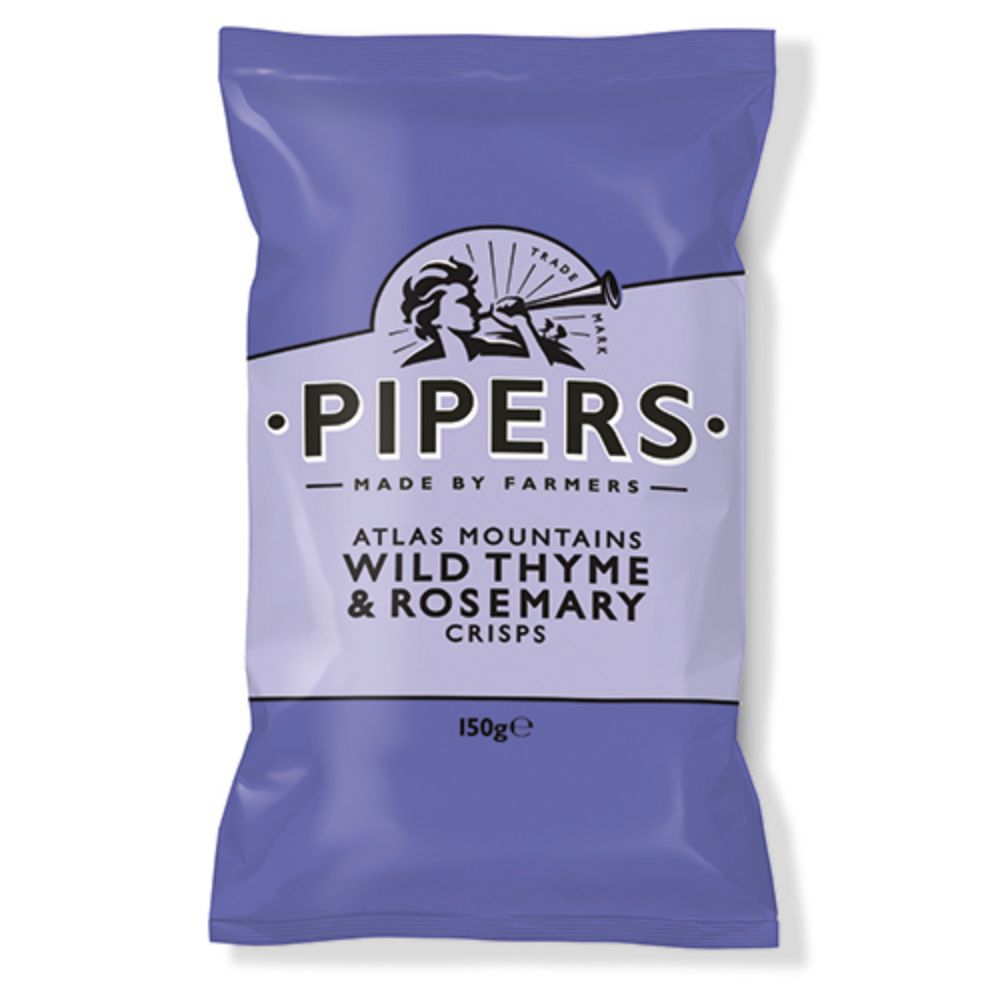 Pipers Crisps Wild Thyme & Rosemary 150g - (Pack Of 15 Pieces) - Billjumla.com