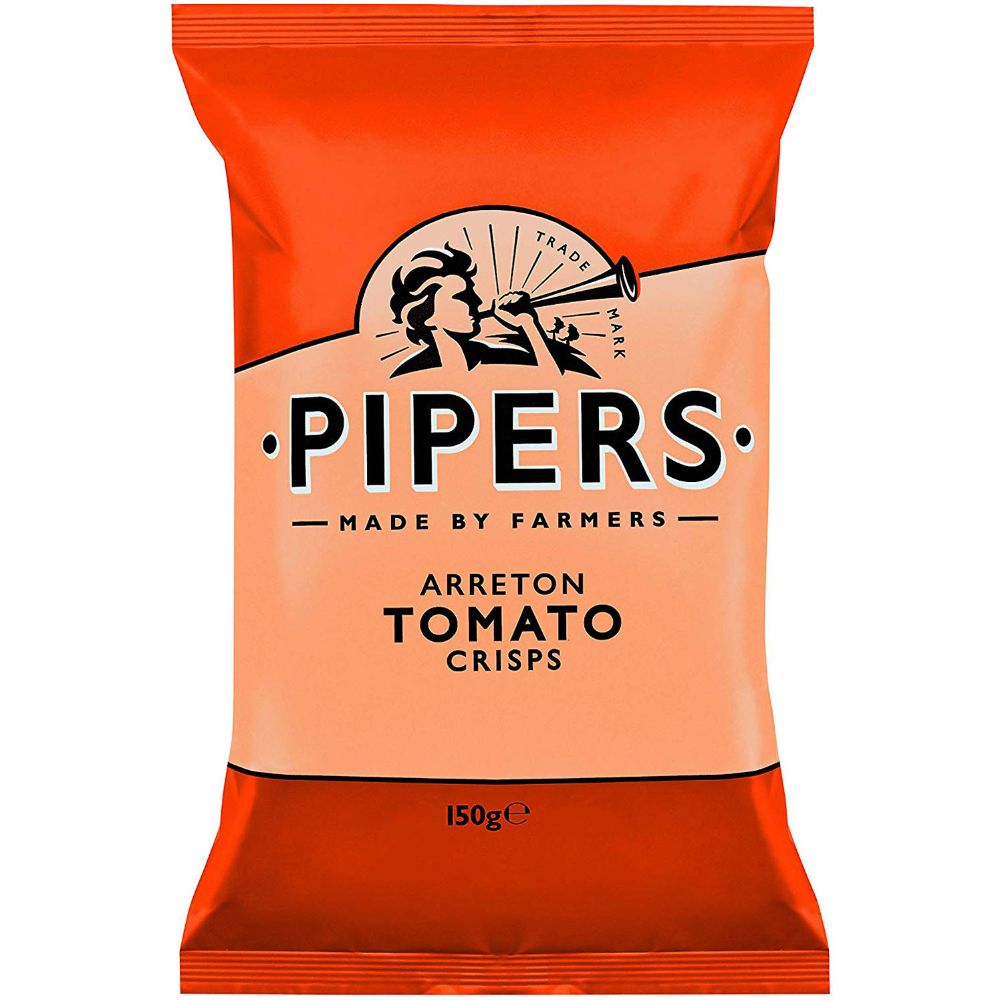 Pipers Arreton Tomato Crisps 150g Regular - (Pack Of 15 Pieces) - Billjumla.com