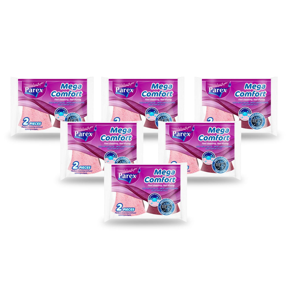 باريكس ميجا كمفرت إسفنجة تحافظ على اﻷظافر(قطعتين)مجموعة من 6 عبوات