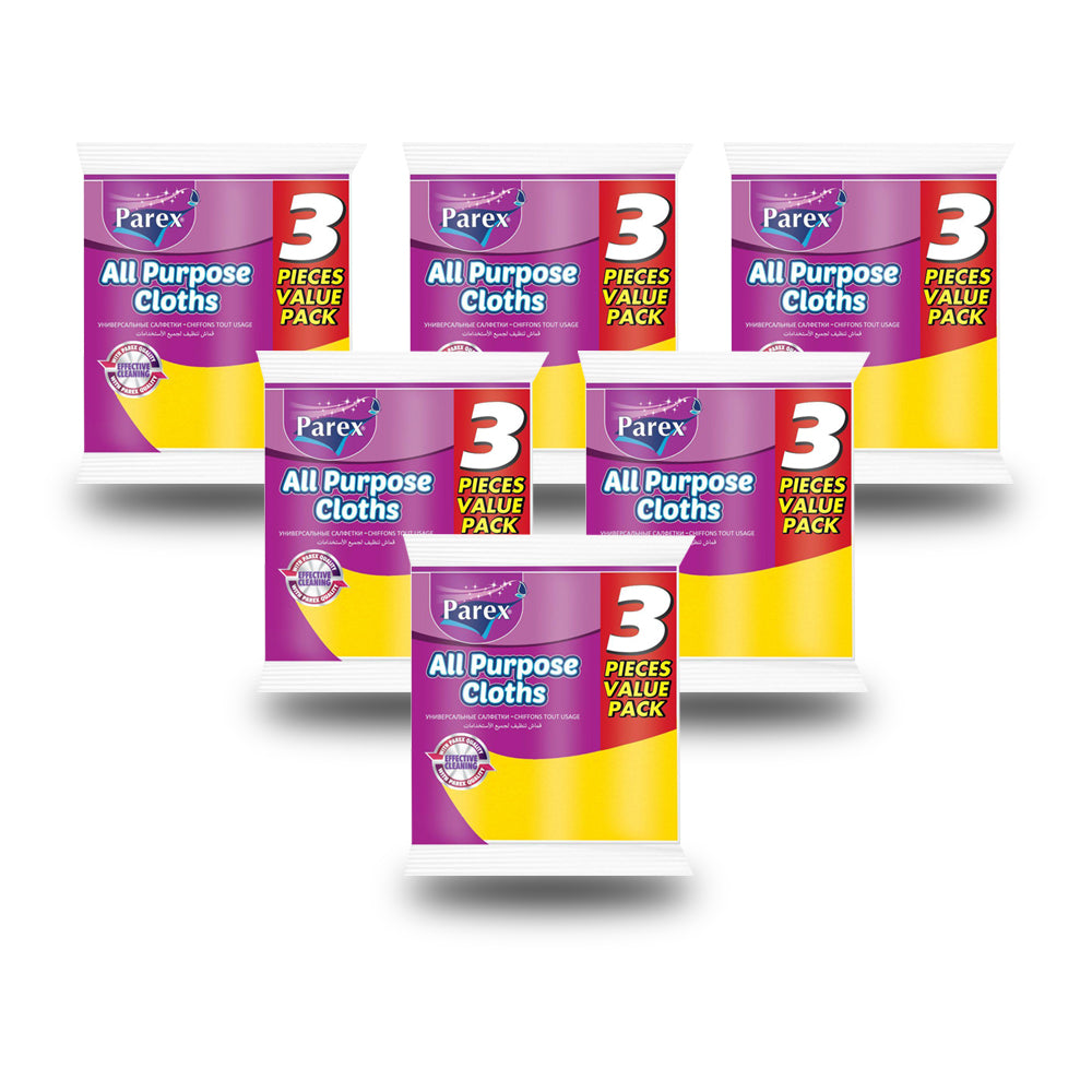 Parex All Purpose Cloths ( 3 Pieces Value Pack ) ( 38cm X 36cm )-Pack of 6 - Billjumla.com