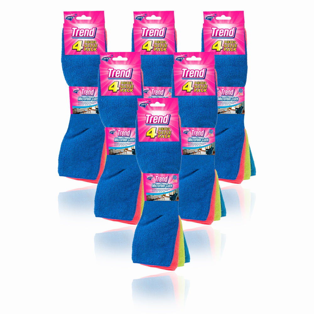 Parex Trend Microfibre Comfort Cleaning Cloth(38Cm X 28Cm) 4 Pieces Value Pack -Set of 6 - Billjumla.com