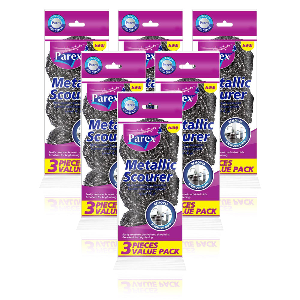 Parex Metallic Scourer 3 Pieces Pack (Set Of 6 Pack) - Billjumla.com