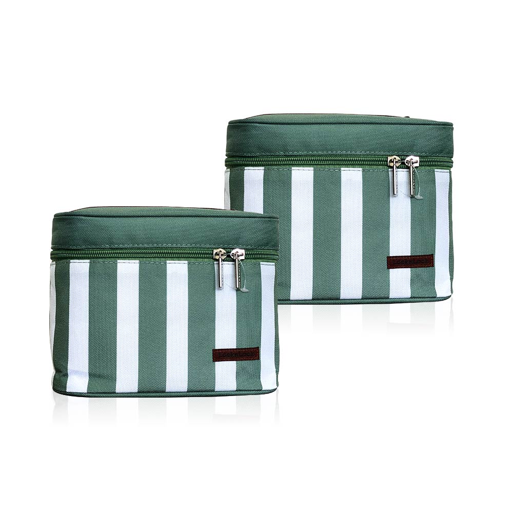 Lock N Lock Lunch Bag Set (Plastic Container 470ML*2 + Water Bottle 300ML With Green Lunch Bag) - 2 Set