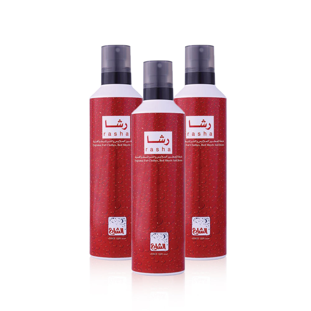 خلطة رشا لتعطير الملابس و الاثاث 475 مل من الشايع للعطور -مجموعة من 3 قطع