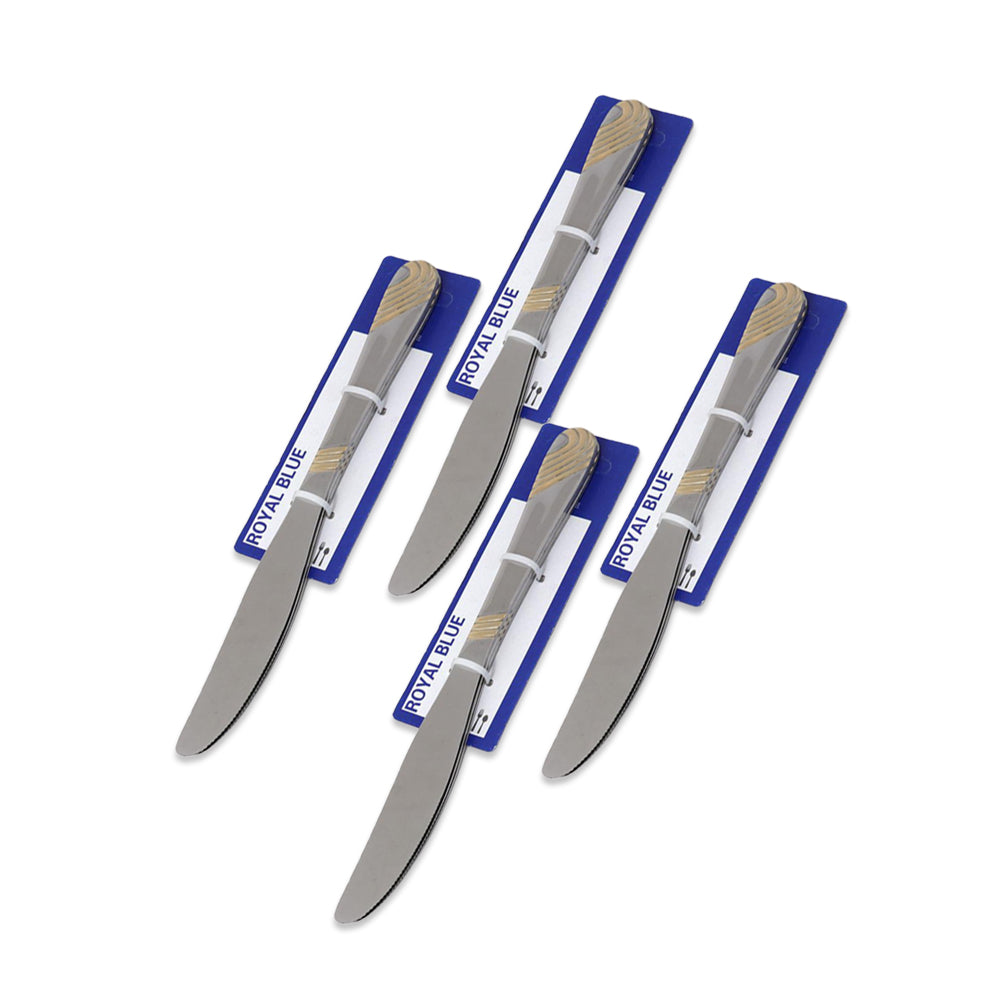 طقم سكاكين ذهبية من رويال بلو من 3 قطع -مجموعة من 4 اطقم