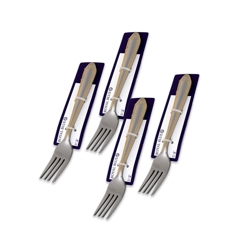 Royal Blue Golden Fork Set of 3-Pack of 4