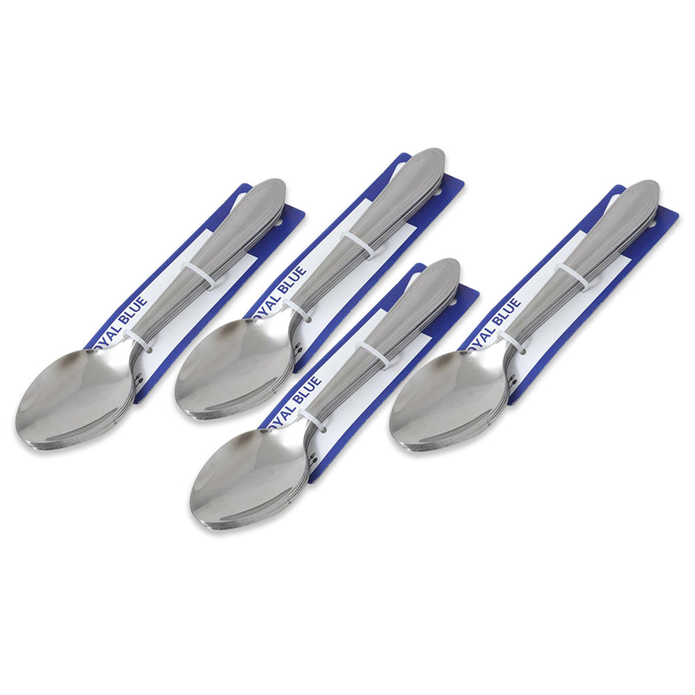 طقم ملاعق باللون الأزرق الملكي مكون من 6 قطع - عبوة من 4 قطع