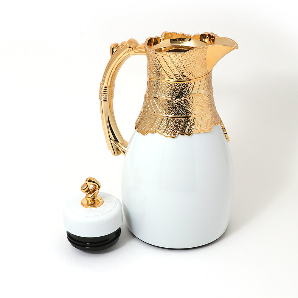 RoyalBlue Arabic Flask White with Gold 1.0 Litre (Pack of 2) - Billjumla.com