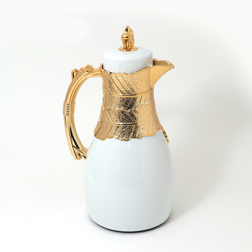 RoyalBlue Arabic Flask White with Gold 1.0 Litre (Pack of 2) - Billjumla.com