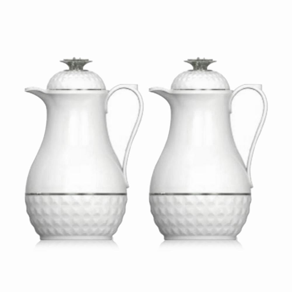 Royalblue Cute Tea Flask Jug With Glass Liner White - (Pack Of 2)