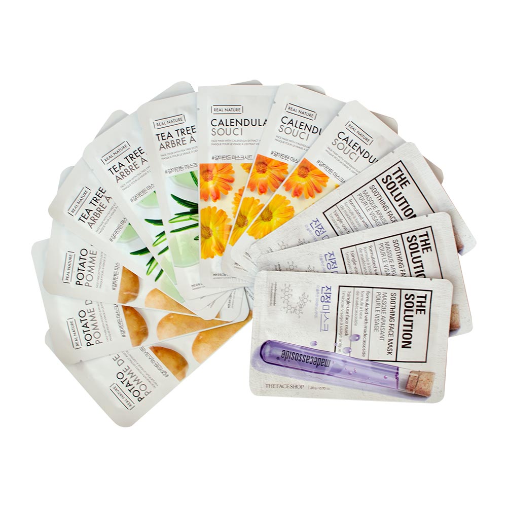 The Faceshop Real Nature + The Solution Soothing Mask Set - Billjumla.com
