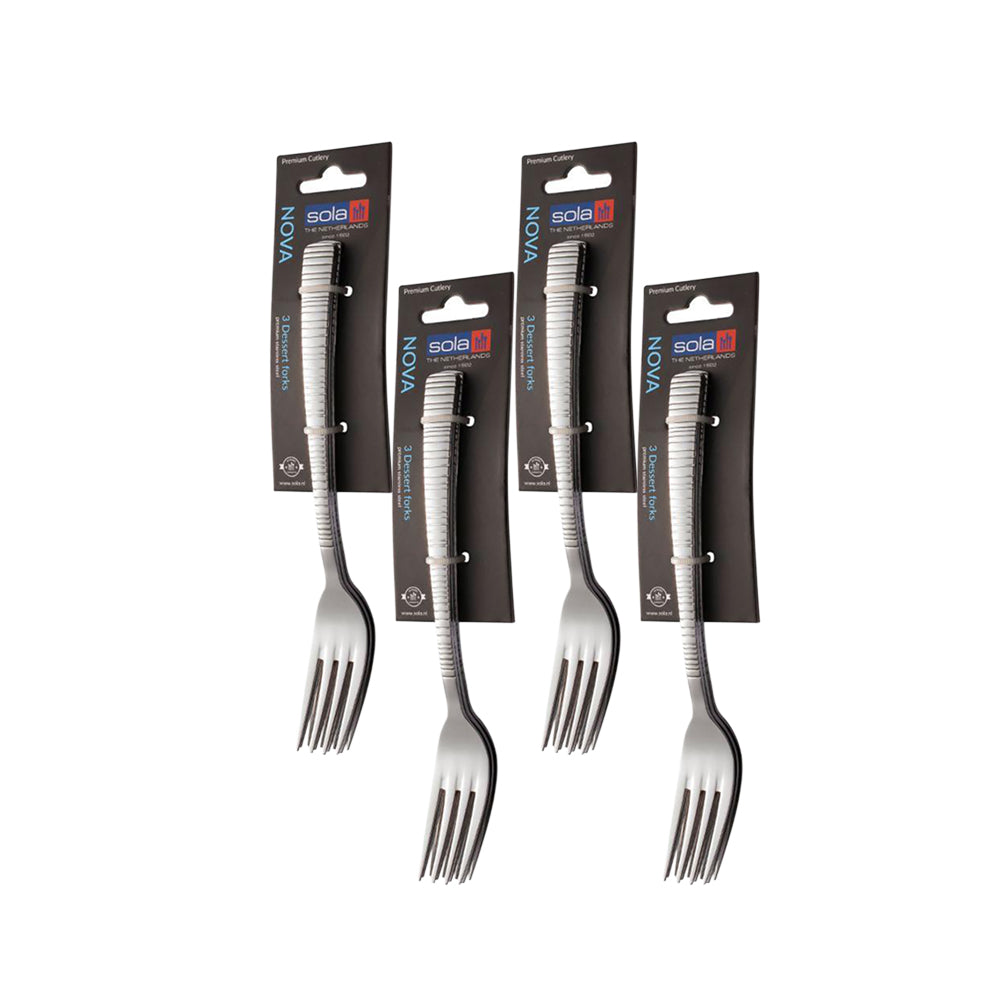 Sola Nova Dessert Fork Set of 3 - Pack of 4