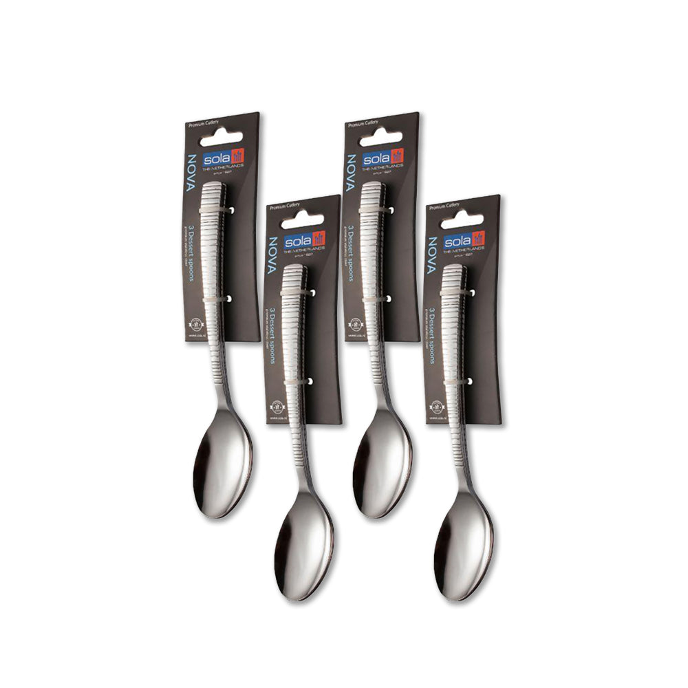 Sola Nova Dessert Spoon Set of 3 - Pack of 4