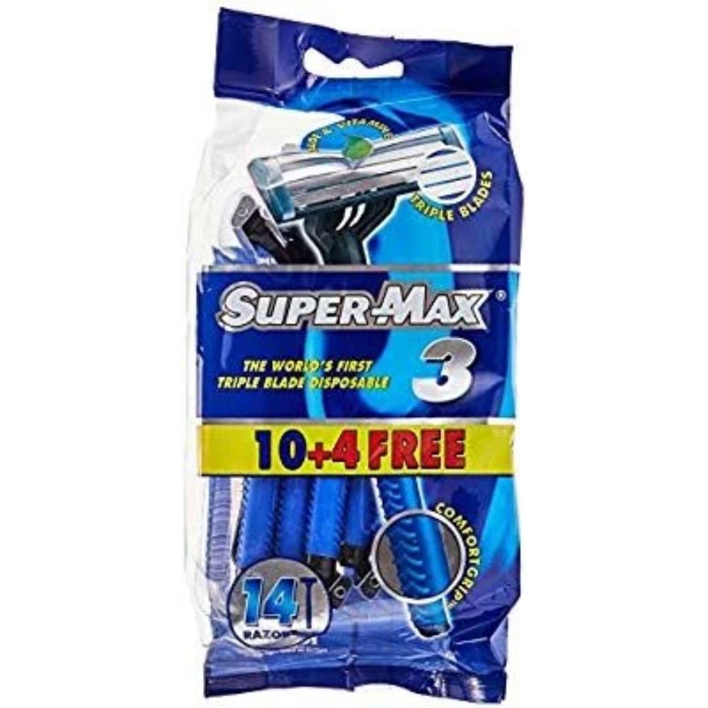 SuperMax Disposables Razor Blades 10+4 - (Pack Of 6 Pieces) - Billjumla.com