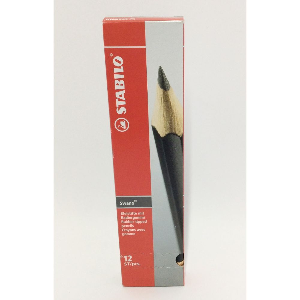Stabilo Swano Graphite Eraser Tipped Pencil - Set of 12 ( pack of 3) - Billjumla.com