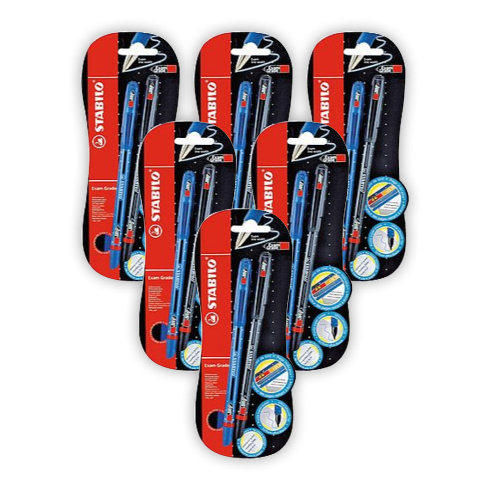 قلم حبر جاف من ستابيلو (مجموعة من 6 اقلام)