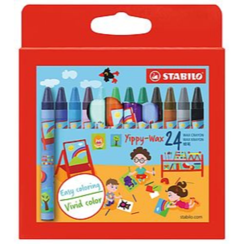 Stabilo YIPPY-Wax Crayons 24 Colors in Cardboard (pack of 3) - Billjumla.com