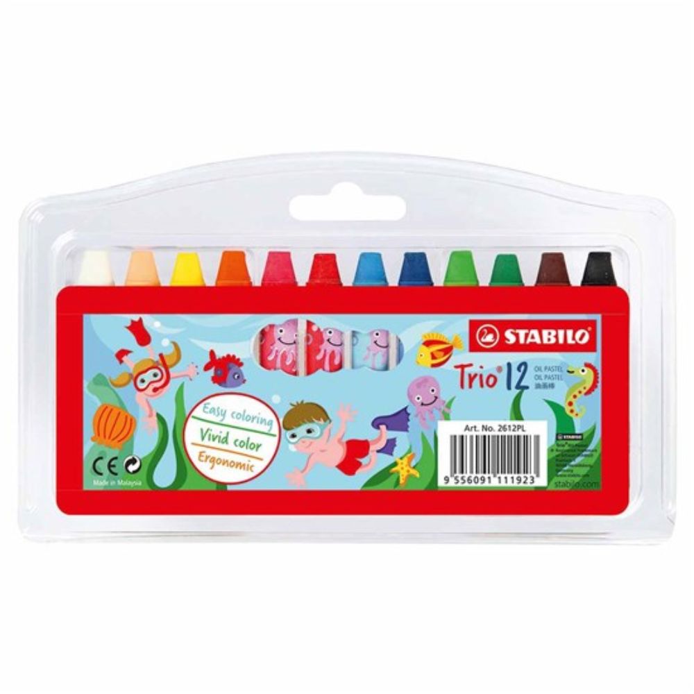 Stabilo Trio Oil Pastel 12 Colors in Wallet (pack of 3) - Billjumla.com