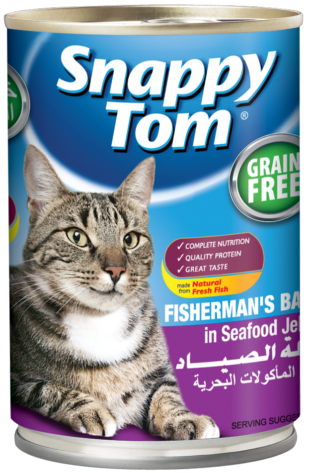 سلة سنابي توم فيشرمانز في جيلي المأكولات البحرية 400 جرام (عبوة من 3 قطع)