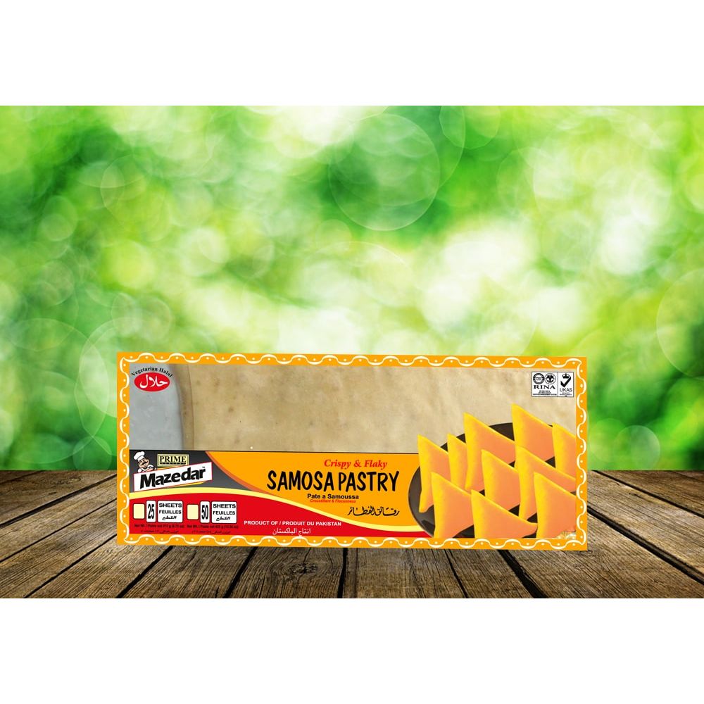 Mazedar Frozen Samosa Pastry Sheet (3"X8") 200gm - (Pack Of 6) - Billjumla.com