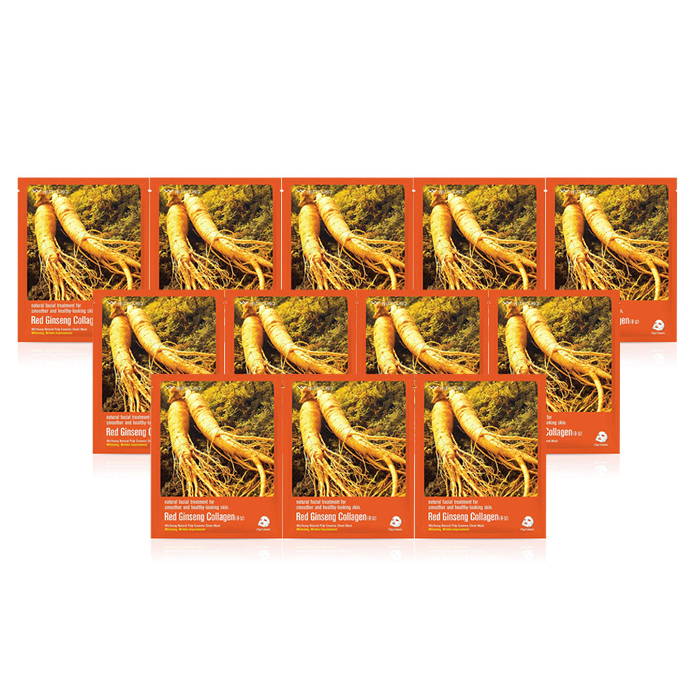 Korean Mask Red Ginseng Collagen Essence Face Mask Pack - 1 Sheet (Pack Of 24 Sheets) - Billjumla.com