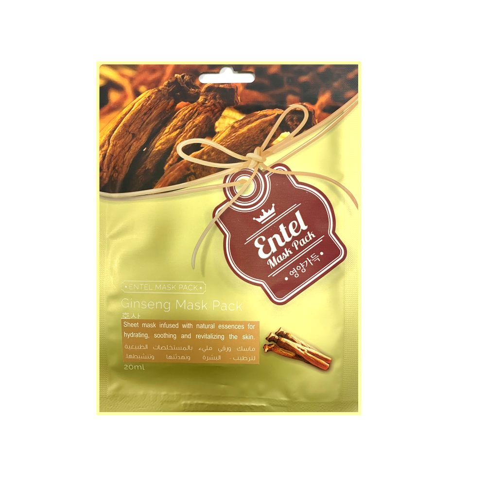 اينتل - قناع ورقي للوجه من الجنسنغ (عبوة من 10)