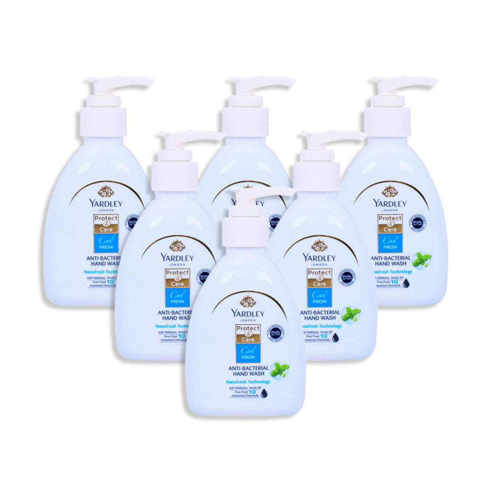 غسول اليدين عناية وحماية المنعش المضاد للبكتيريا من ياردلي 250 مل ( مجموعة من 6 عبوات)