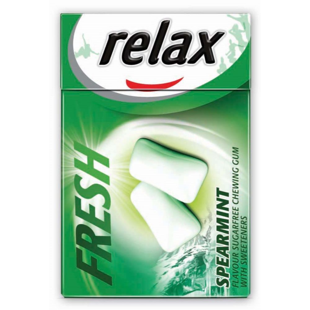 Relax Fresh Spearmint Flavoured Sugar Free Chewing Gum 21.25g (Pack of 16) - Billjumla.com