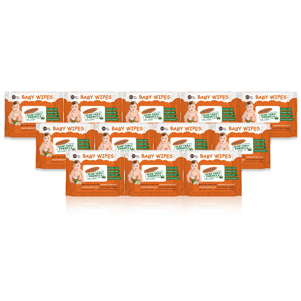 Palmers Baby Flow Wipes 20 Sheets (Pack Of 72)