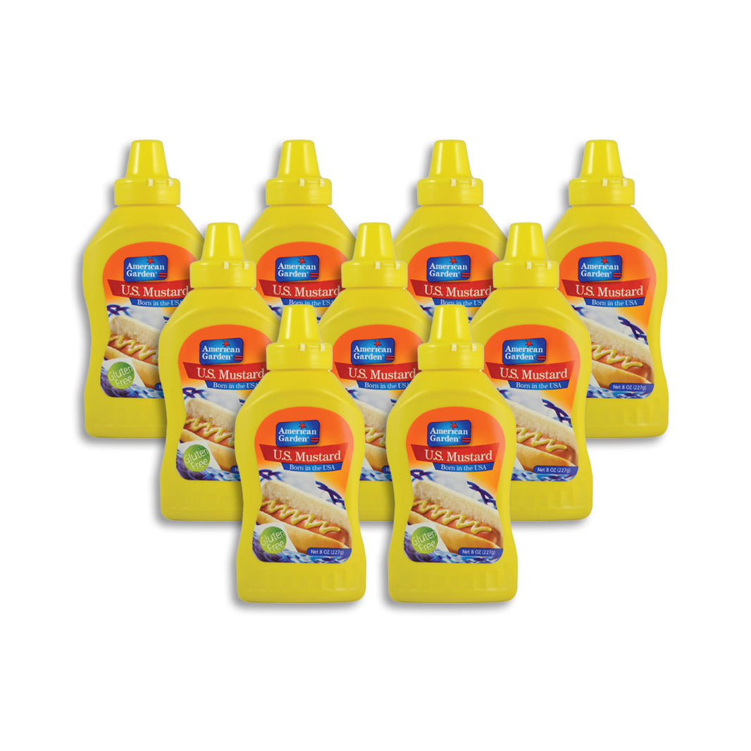 American Garden Yellow Mustard Squeeze Banjo Style 227G (Pack Of 9)