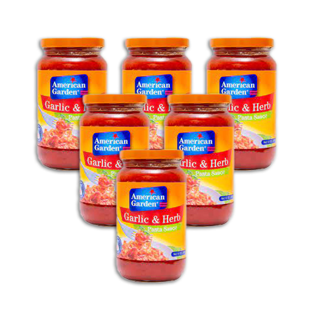 American Garden Pasta Sauce Garlic & Herb 397G (Pack Of 6)
