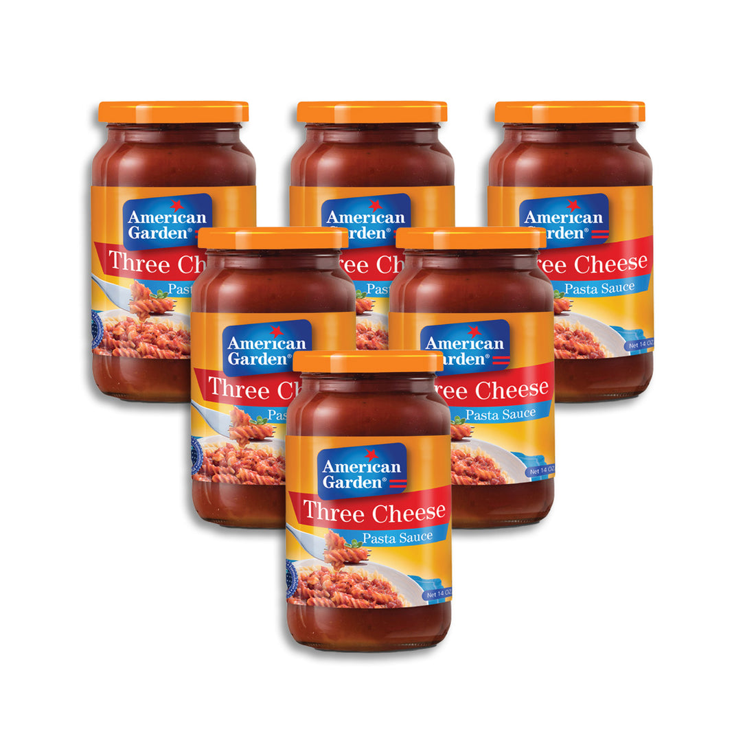 أمريكان جاردن صوص مكرونة الجبن الثلاثة 397 غ عبوة من 6 قطعة