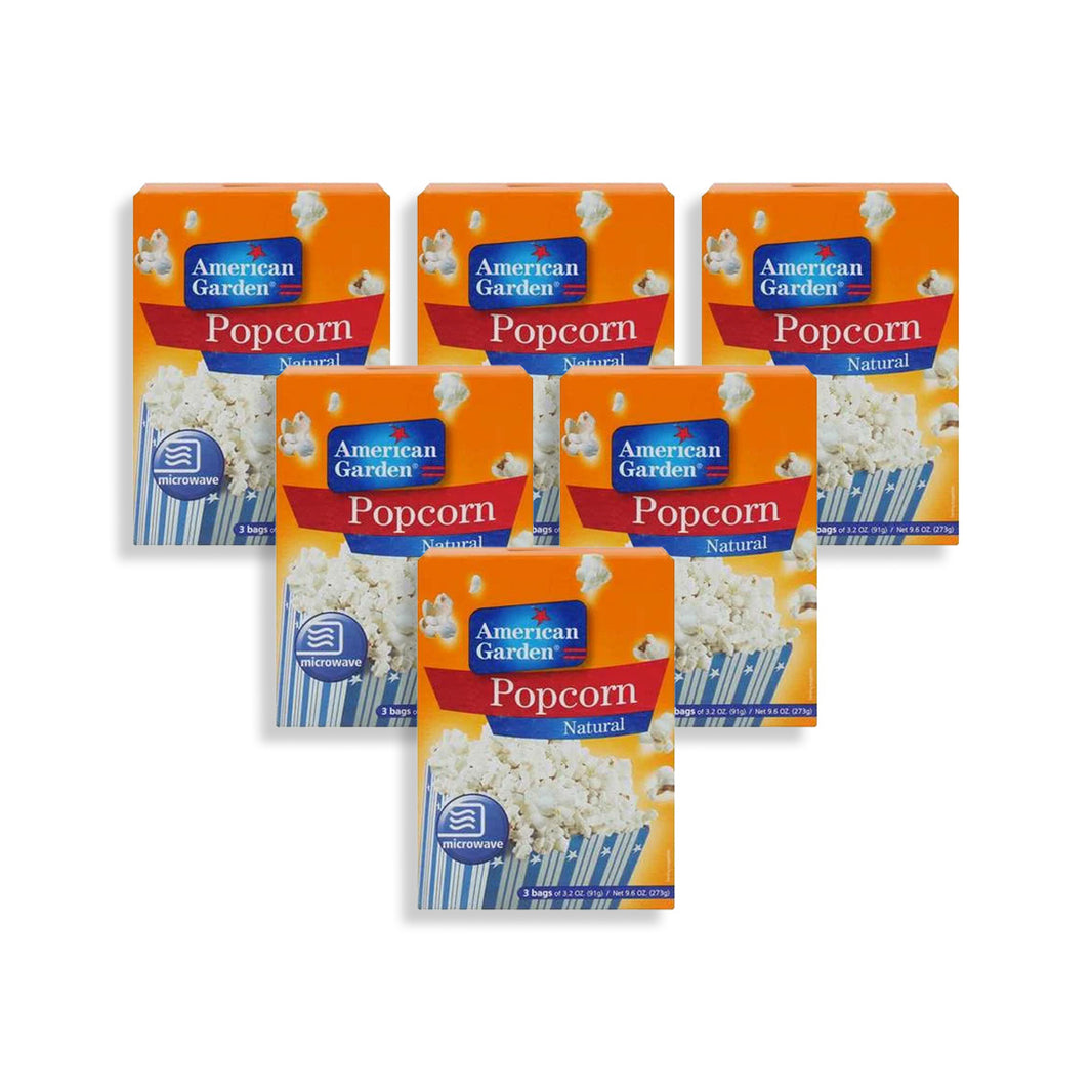 American Garden Microwave Popcorn Natural 273g - (Pack of 6)