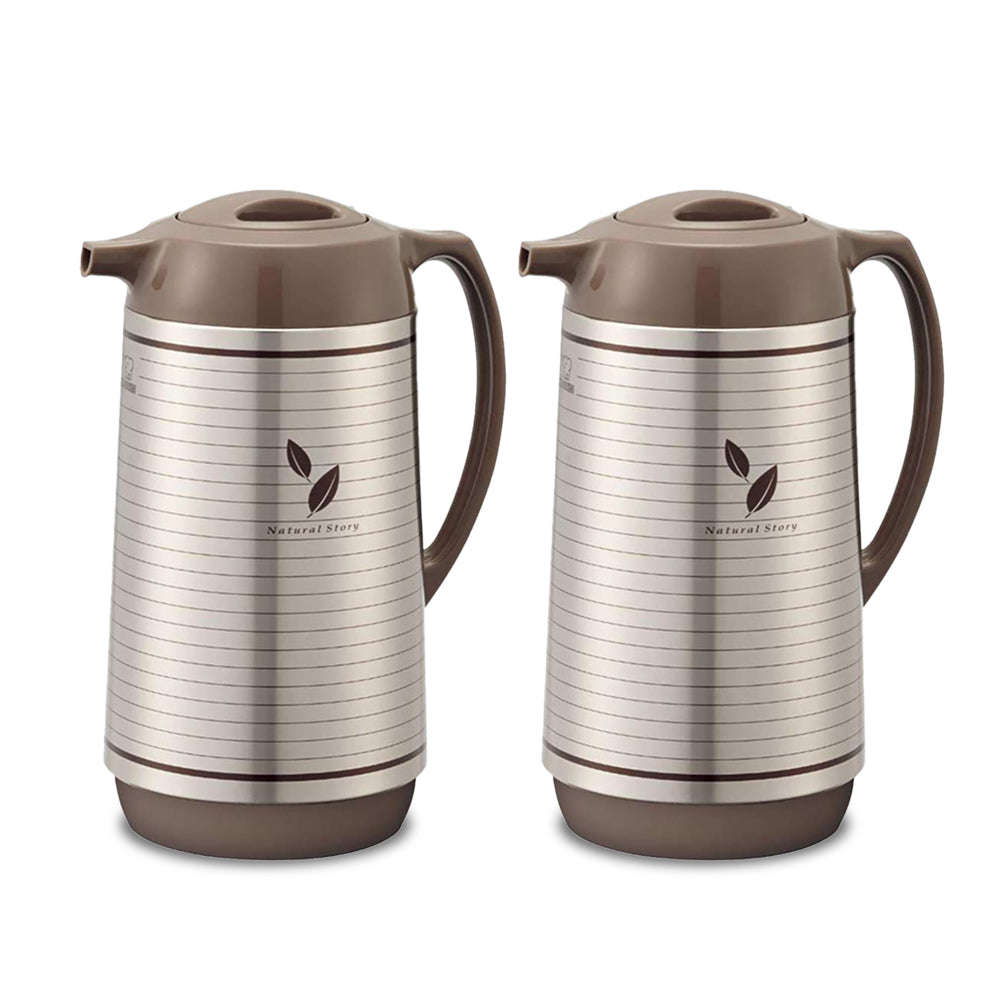 Zojirushi Vacuum Flask Satin Leaf 1 Liter - Pack Of 2 pieces - Billjumla.com