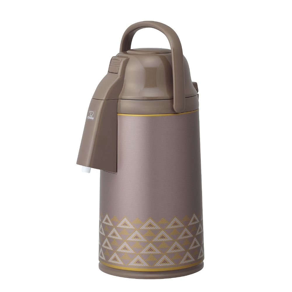 Zojirushi Glass Lined Vacuum Insulated Air Pot Gold Brown 2.2 litres - Billjumla.com